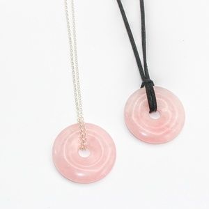 Rose Quartz Donut Pendant necklace